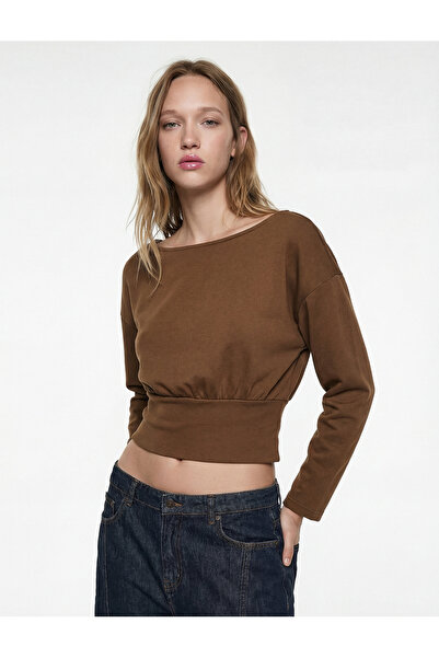 Koton Μπλουζάκι με μακρύ μανίκι με στρογγυλή λαιμόκοψη και κανονική εφαρμογή