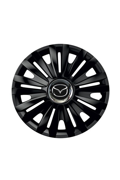 Autohelix MSA Set de 4 capace de roți negre cu inel cromat Royal R14 pentru g...