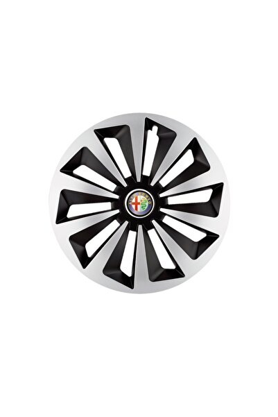 Autohelix MSA Set de 4 capace jante Fox Gri-Negru R15 pentru gama de mașini A...