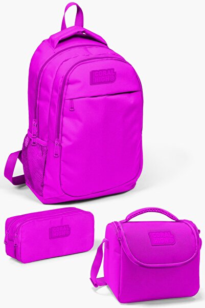 Coral High Σετ σχολικών τσαντών παιδικής ροζ 3 τεμαχίων SET0114396
