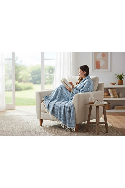 CzyLife ديستينا قطن عضوي مزدوج - أريكة صيفية وشتوية ومفرش سرير، 200x220