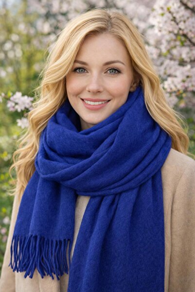 OMG 100% wool shawl with fringes – 70 x 180 cm