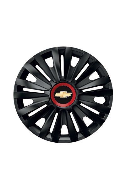 Autohelix MSA Set de 4 capace de roți negre cu inel roșu Royal R15 pentru gam...