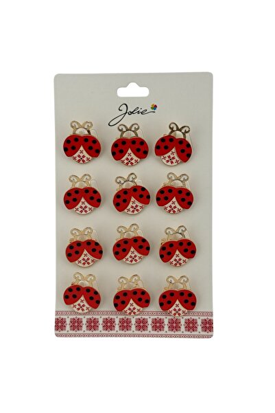 Flippy Set 12 Brose Martisor pentru Copii Buburuza cu Motiv Traditional,Jolie