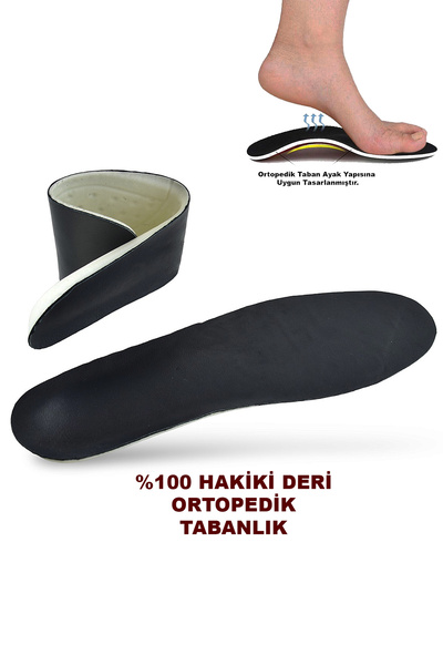 Genel Markalar 01HK Hakiki Deri Erkek Kadın Ortopedik Tabanlık Unisex Ortoped...