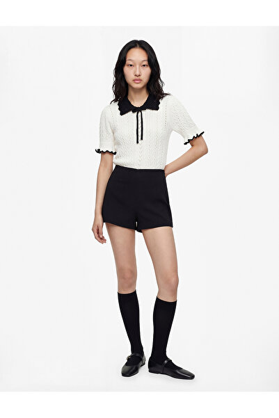 Koton Pulover tricotat cu guler pentru bebeluși, cu mâneci scurte, ajurat, cu...