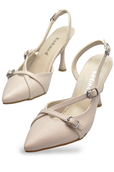 ISPARTALILAR 1098 Pantofi de damă cu toc înalt cu spatele deschis 7 cm Rochie...