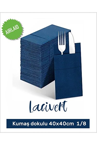 AS7 KAĞITÇILIK Lacivert Kumaş Dokulu Airlaid Cepli Peçete 40x40 1/8 50'li Paket