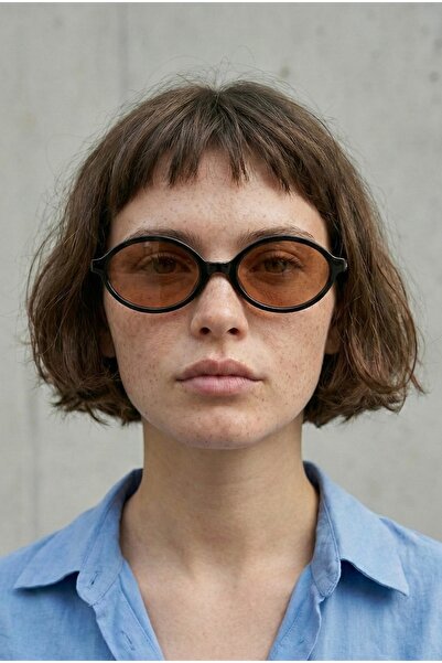 REN EYEWEAR Miux Women's Black Frame Soft Colored Glass Popular Oval Sunglass...