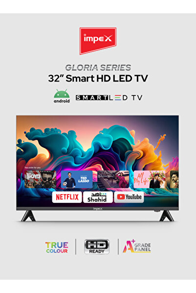 İMPEX تلفزيون ذكي عالي الدقة 32 بوصة | تصميم بدون إطار | واي فاي | خاصية عكس ...
