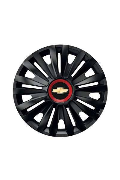 Autohelix MSA Set de 4 capace de roți negre cu inel roșu Royal R14 pentru gam...