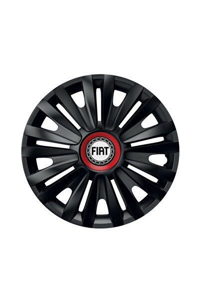 Autohelix MSA Set de 4 capace de roți negre cu inel roșu Royal R15 pentru gam...