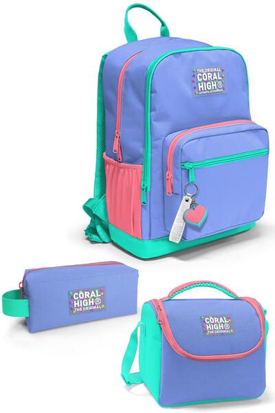 Coral High Deep Blue 3-Piece School Bag Set - SET0123641