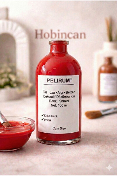 Pelirum Profesyonel Akrilik Boya 100 ml Taş Tozu, Alçı, Beton ve Dekoratif Ob...