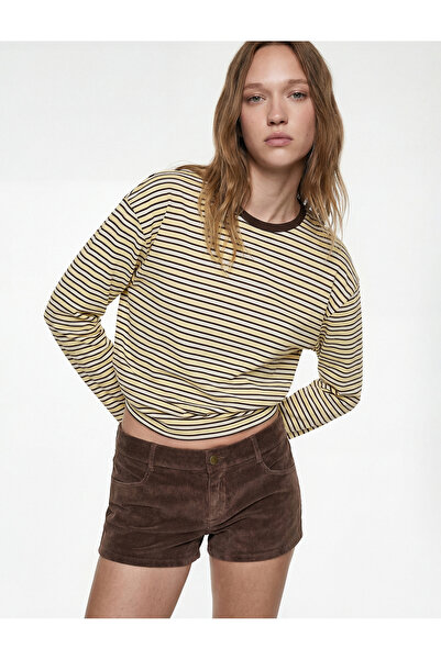 Koton Basic Long Sleeve Crew Neck Oversized T-Shirt