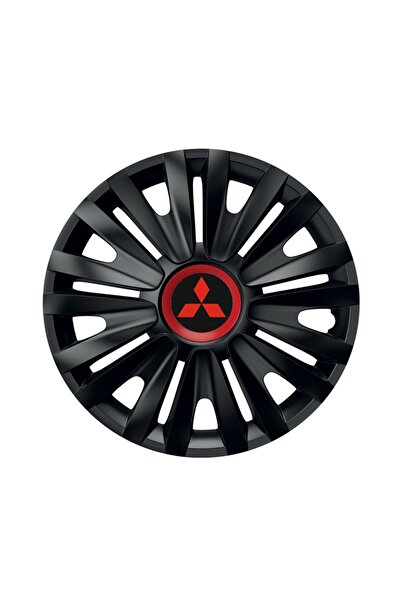 Autohelix MSA Set de 4 capace de roți negre cu inel roșu Royal R15 pentru gam...