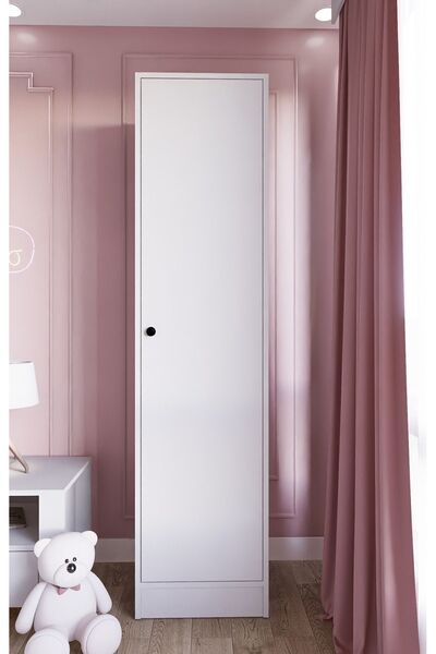 midoser Daisy 45 Cm Beyaz Tek Kapılı Elbise Dolabı - Gardırop