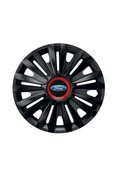 Autohelix MSA Set de 4 capace de roți negre cu inel roșu Royal R16 pentru gam...