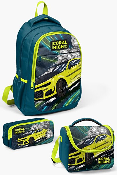 Coral High Детски ученически несесер от 3 части Nefti Highlighter Yellow Car ...
