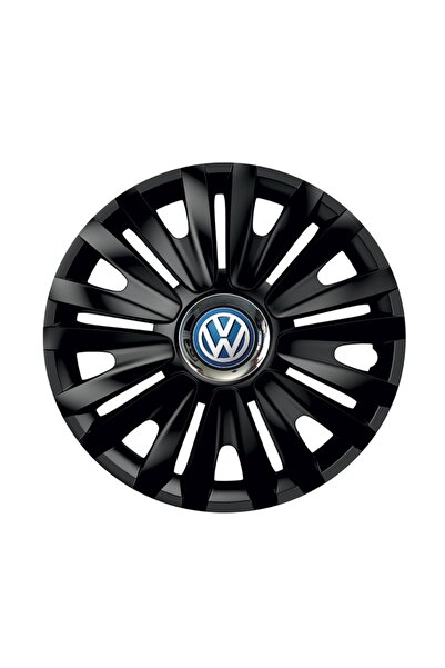 Autohelix MSA Set de 4 capace de roți negre cu inel cromat Royal R14 pentru g...