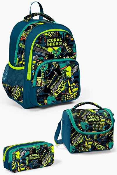 Coral High Set de reparații negru Nefti pentru copii, set de genți de școală ...