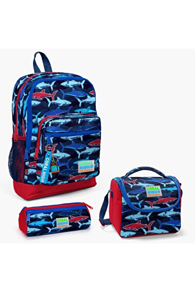 Coral High Set de geanți de școală pentru copii, albastru marin, roșu, cu mod...