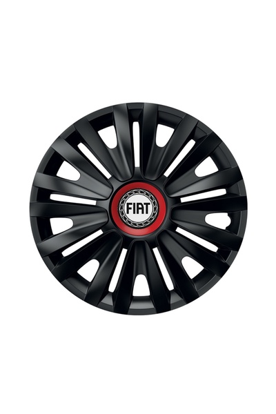 Autohelix MSA Set de 4 capace de roți negre cu inel roșu Royal R14 pentru gam...