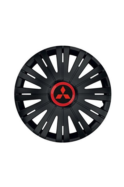 Autohelix MSA Set de 4 capace de roți negre cu inel roșu Active R16 pentru ga...