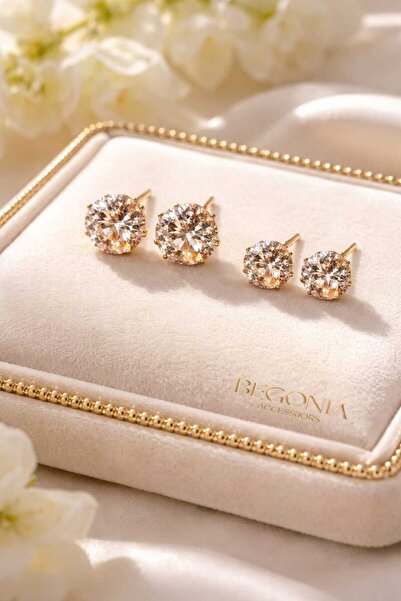 Takıparkxs 24 Ayar Altın Kaplama Cerrahi Çelik 5 Mm 6 Mm Gold Mistik Zirkon T...