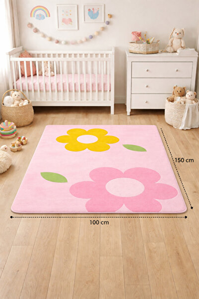 Funna Baby Çocuk Odası Halısı 100*150 - Çiçekli