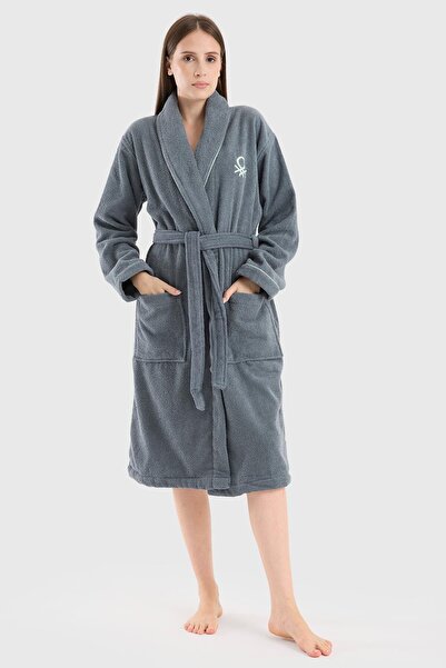 Benetton Home Be-0157-Dgy 100% памук тъмно сив халат