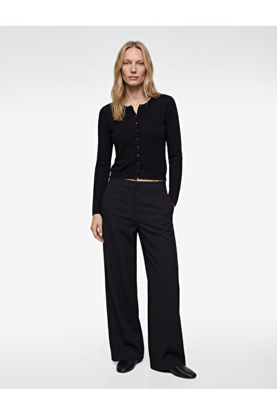 Koton Düğmeli Uzun Kollu Bisiklet Yaka Triko Hırka