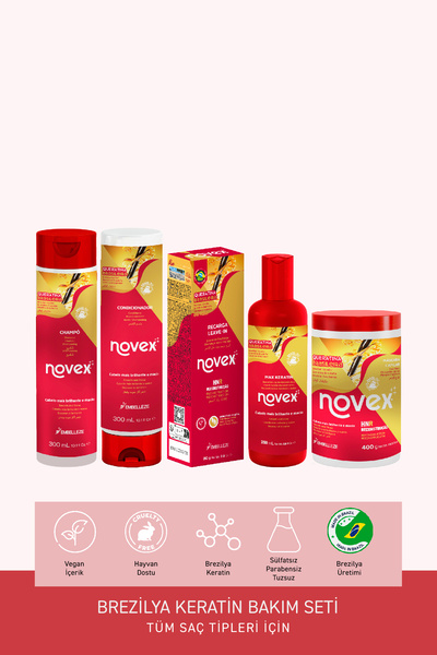 NOVEX Brezilya Keratin - Kurumuş Ve Zarar Görmüş Saçlar Için Saç Bakım Seti -