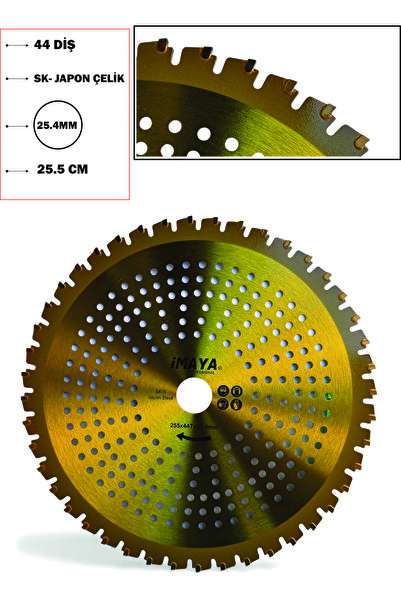 İMAYA TIRPAN ELMAS DAİRE TESTERE 44 DİŞ SK-5 JAPON ÇELİK