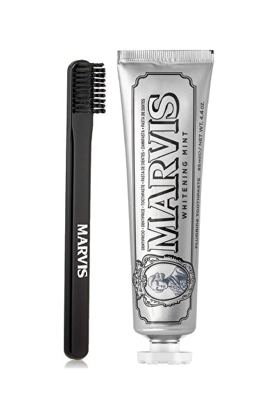Marvis Whitening Mint Beyazlatıcı Diş Macunu 85 ml ve Black Orta Sert Diş Fır...