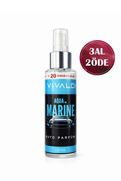 Vivaldi Car Aqua Marine Oto Kokusu Sprey 120 ml – Kalıcı Ferah Araç Parfümü, ...