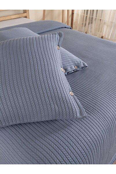 Cottonest TEK KİŞİLİK ÖRGÜ PİKE YATAK ÖRTÜSÜ YASTIKLI