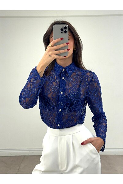 Juste Cămașă din dantelă Saks cu aur