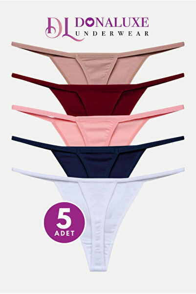 Donaluxe Women's Thong, Women's Thong G-String 5-Pack Blbsv