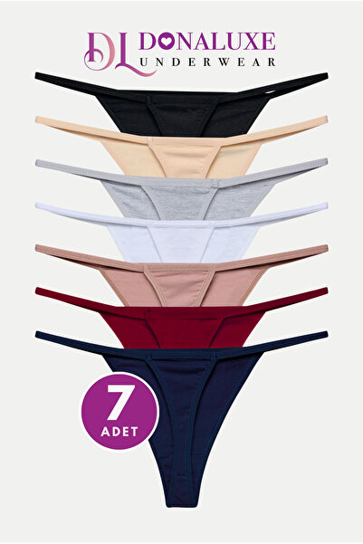Donaluxe Women's Thong, Women's String Thong, Cotton Soft Fabric, Pack of 7