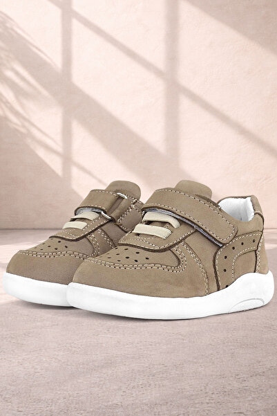 Rakerplus Genuine Leather Anatomical Sand Color Baby Sports Shoes