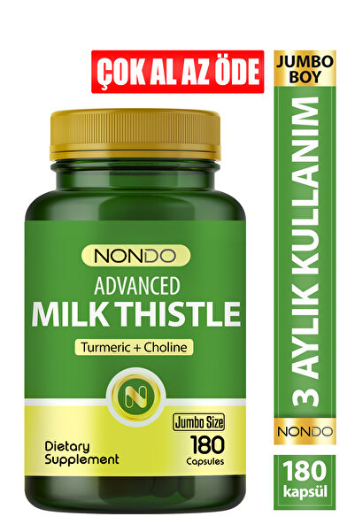 Nondo Milk Thistle 180 Kapsül Jumbo Boy ( Deve Dikeni, Enginar, Slibin, Kolin...