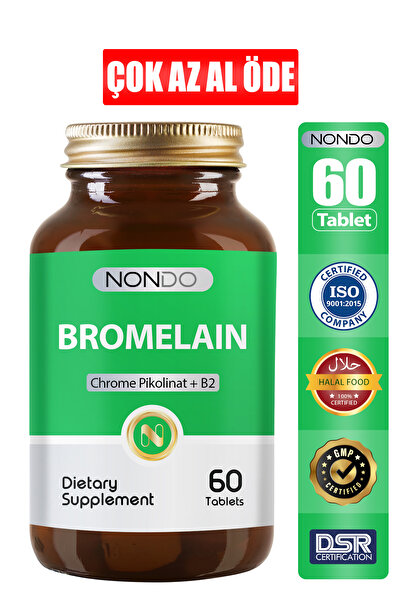 Nondo Bromelain 2400 Gdu 750Mg Chrome Picolinate 60 Tablets (Bromelian Pineap...