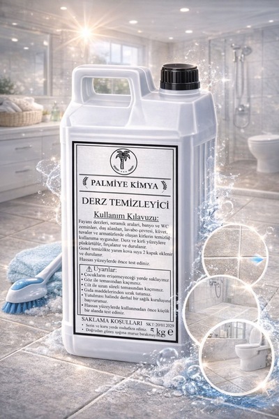 Palmiye kimya Derz & Fayans Temizleyici – Güçlü ve Etkili Temizlik -Duşa Kabi...