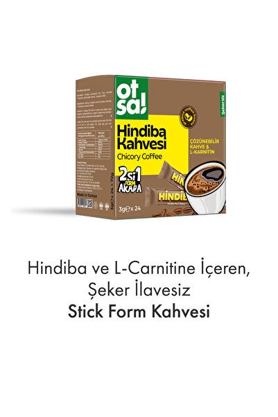 Otsa Hindiba Form Kahvesi 24'lü Paket L-karnitin Içeren Şeker Ilavesiz Hindib...