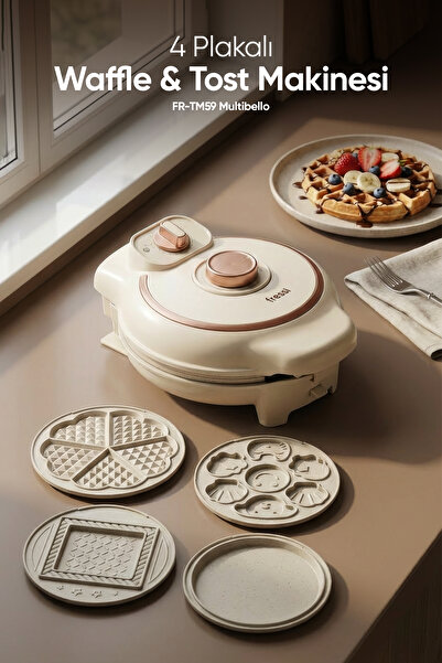 Fressi Tost Ve Waffle Makinesi | Çıkarabilir Yapışmaz Plakalı | 4 Ayrı Plaka ...