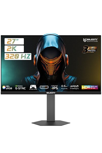 majesty 27" QHD 2K Gaming Monitor | 320Hz | 0.5ms | FAST IPS | HDR400 | G-SYN...