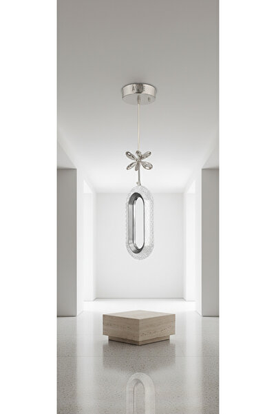 MYLUX AYDINLATMA VE TASARIM Selin Silver Modern LED Sarkıt Avize – Kristal Çi...