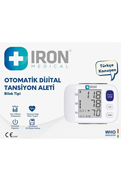 iron medical Türkçe Konuşan Bilekten Ölçer Tansiyon Aleti