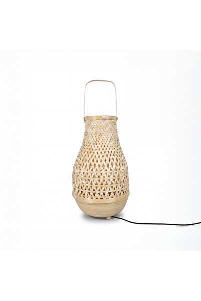 Mylamp Derya Doğal Bambu Masa Lambası 23x37 cm - El Örmesi Dekoratif Aydınlat...